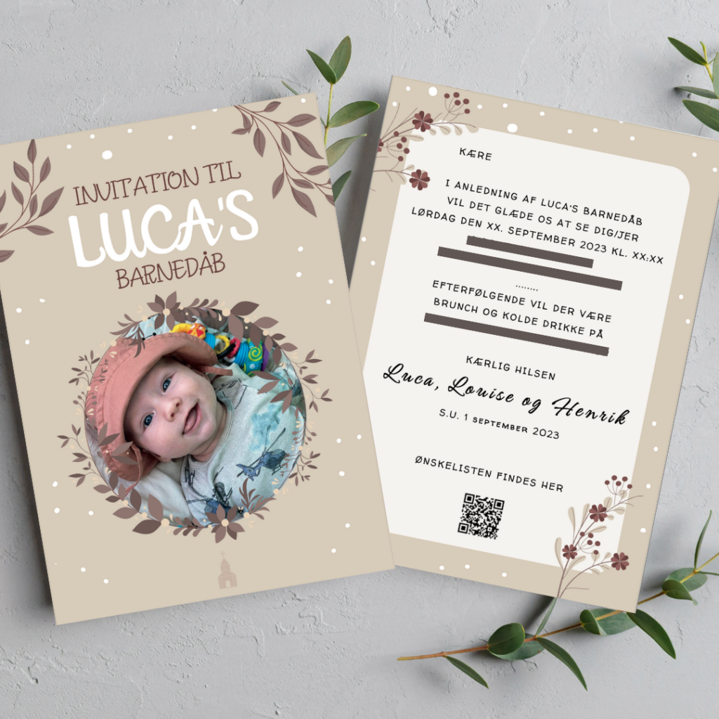 Invitation til barnedåb