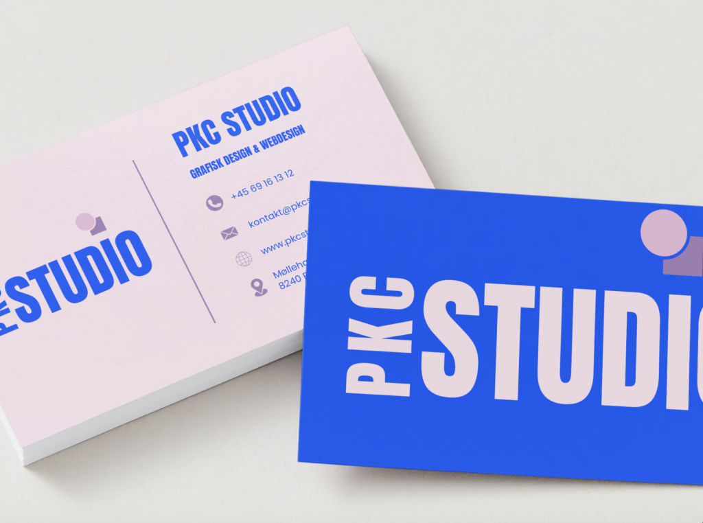 Visitkort til egen virksomhed PKC Studio