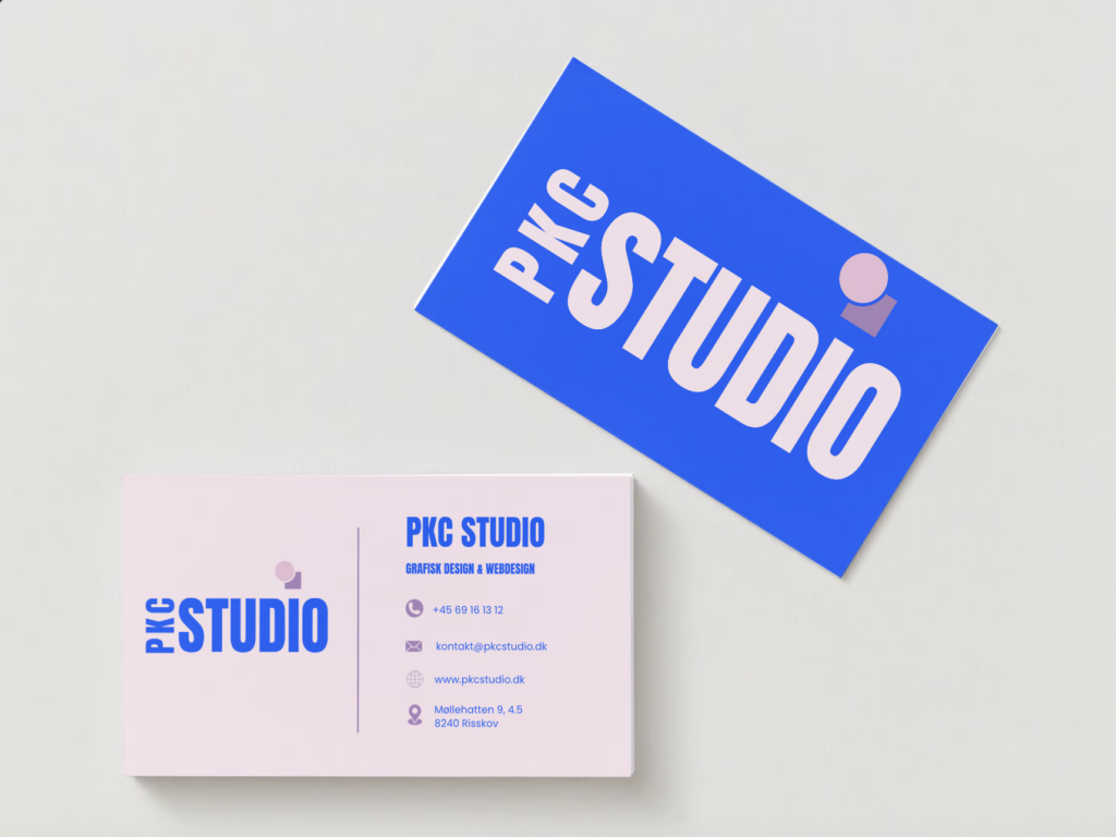 Visitkort til egen virksomhed PKC Studio